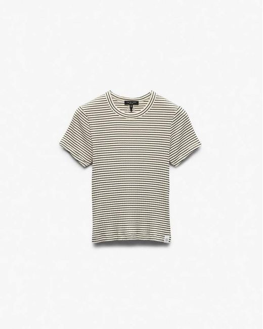 Rag & Bone Brown Luca Striped Baby Tee