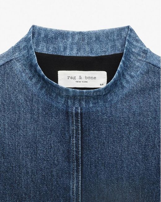 Rag & Bone Blue Miramar Mockneck Top
