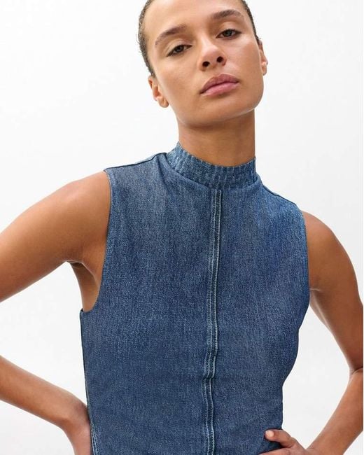 Rag & Bone Blue Miramar Mockneck Top