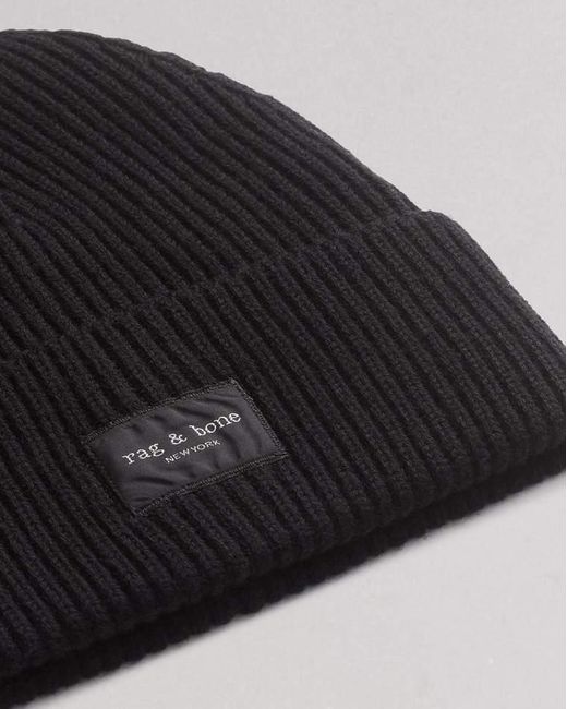 Rag & Bone Black Blake Beanie