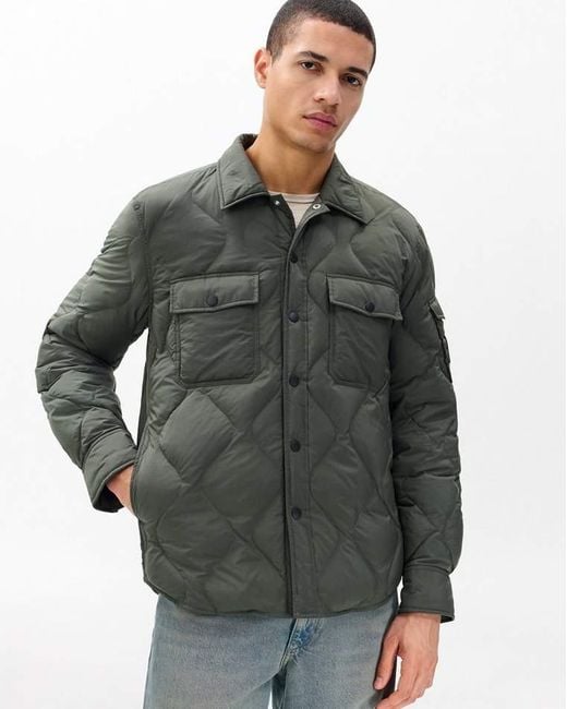 Rag & Bone Gray Dane Quilted Shirt Jacket