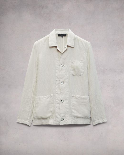 Rag & Bone Gray Evan Linen Chore Jacket for men