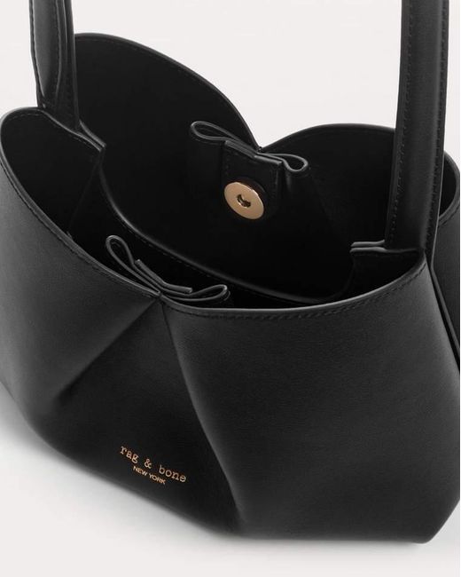 Rag & Bone Black Bloom Small Calf Leather Crossbody Bag