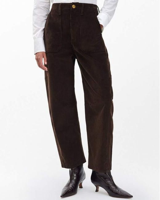 Rag & Bone White Charlie Ankle Barrel Corduroy Pants