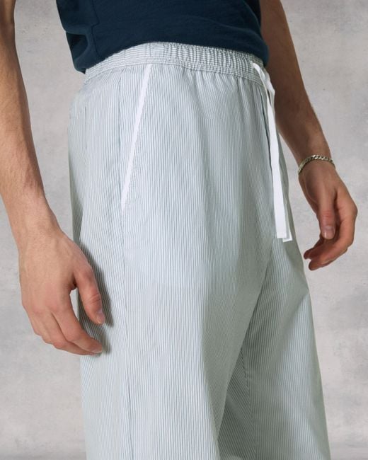Rag & Bone Gray Bradford Striped Cotton Drawstring Pant for men