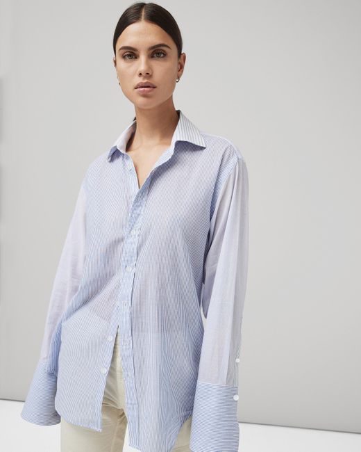 ラグアンドボーン レディース シャツ トップス Diana Cotton Poplin Button-Up Shirt LIGHT BLUE トップス  | asahipat.com