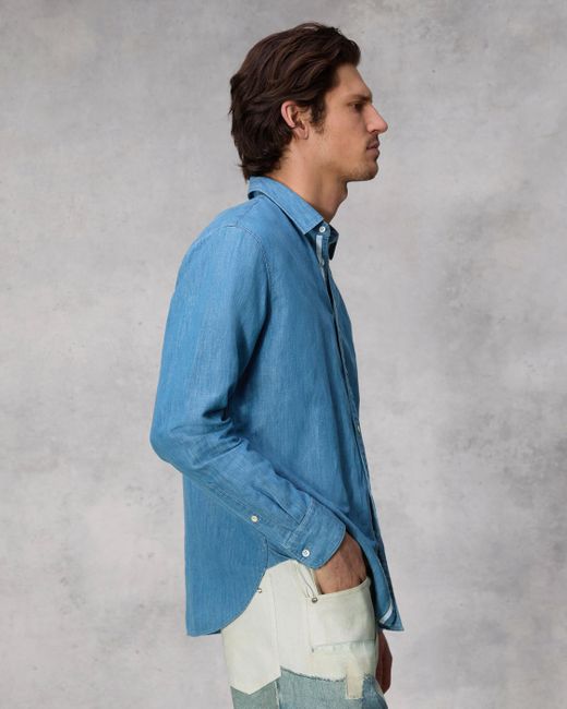 Rag & Bone Blue Finch Linen Denim Shirt for men