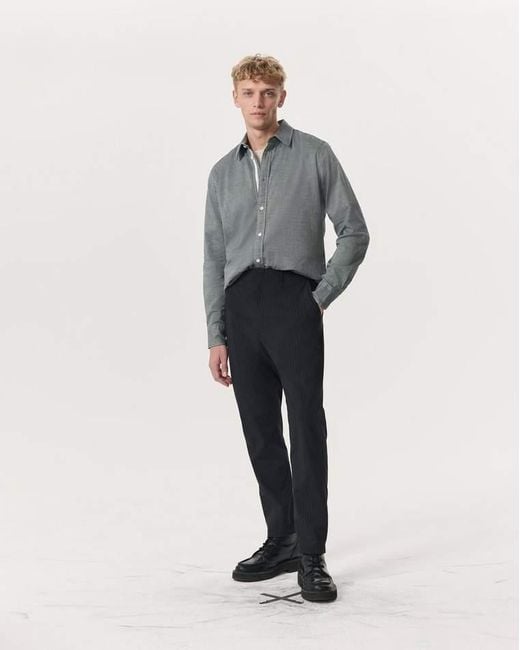 Rag & Bone Gray Tomlin Stretch-Cotton Dobby Shirt for men