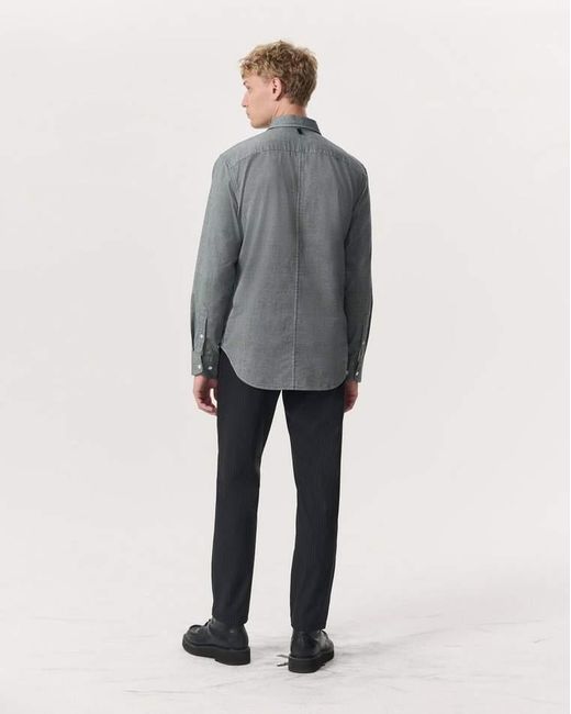 Rag & Bone Gray Tomlin Stretch-Cotton Dobby Shirt for men