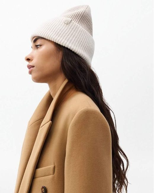 Rag & Bone Natural Blake Two-Tone Knit Beanie