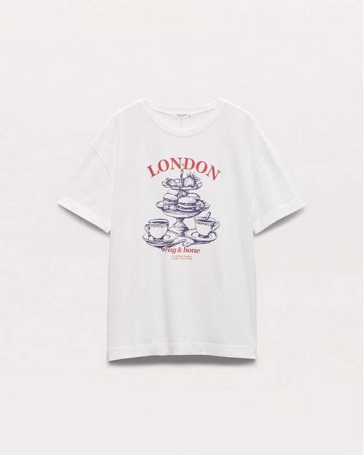 Rag & Bone White London Graphic Tee