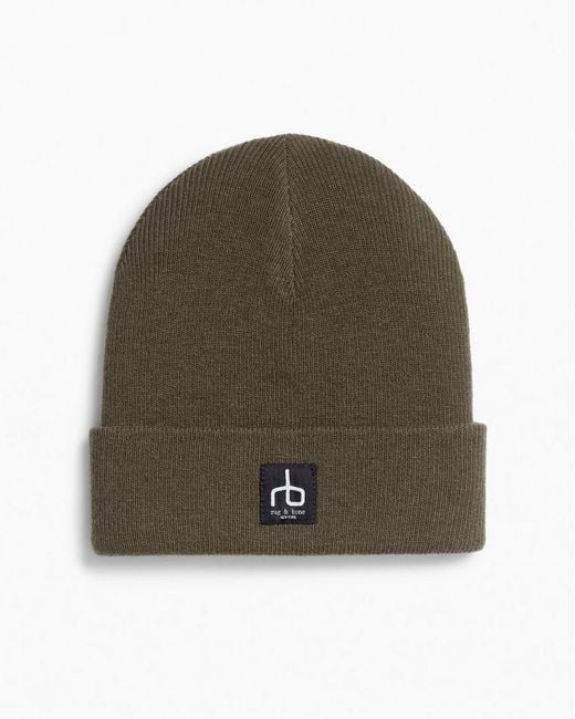 Rag & Bone Green Evan Beanie for men