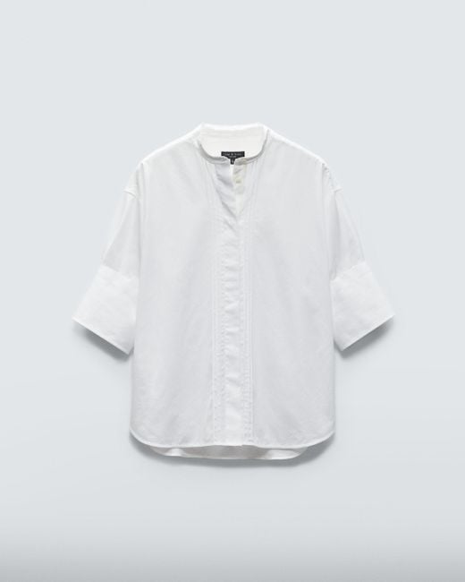 Rag & Bone White Ayla Cotton Poplin Shirt