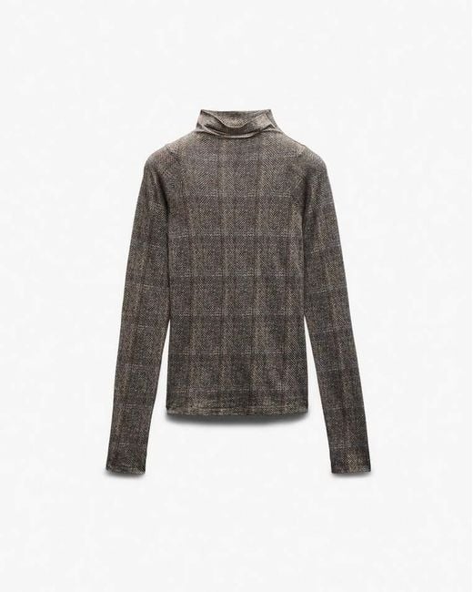 Rag & Bone Brown Shaw Plaid Turtleneck Tee