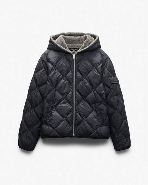 Rag & Bone Blue Dane Quilted Hooded Jacket