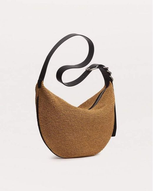 Rag & Bone White Mercer Medium Straw Hobo Bag