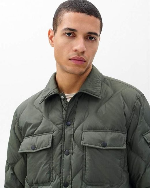 Rag & Bone Gray Dane Quilted Shirt Jacket