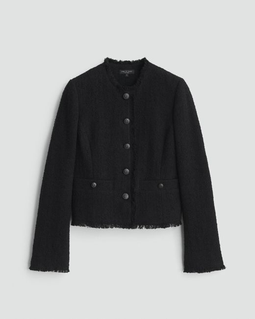 Rag & Bone Black Carmen Tweed Jacket