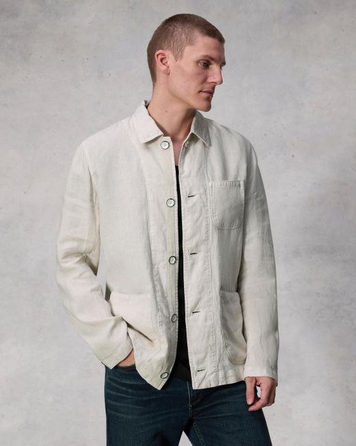 Rag & Bone Gray Evan Linen Chore Jacket for men