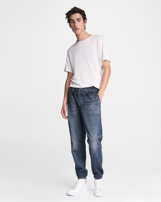 Rag & Bone Miramar Sweatpants - Merest Trompe L'oeil Cotton jogger in Blue for Men - Lyst