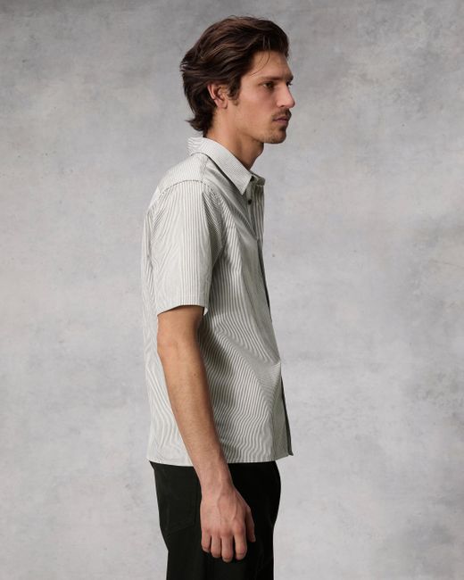 Rag & Bone Gray Dalton Striped Cotton Nylon Shirt for men