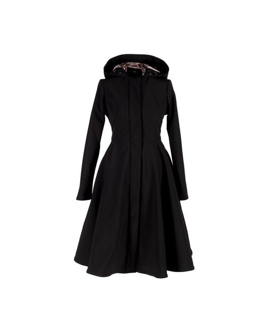 RainSisters Blue Fit And Flare Coat With Full Circle Skirts