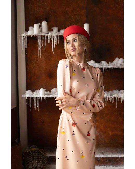 RainSisters Brown Long Sleeve Midi Dress