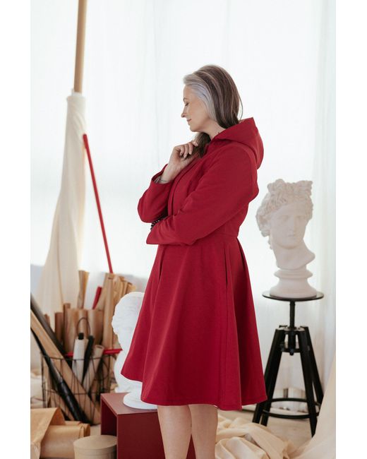 RainSisters Fitted And Flared Coat With Pleated Back