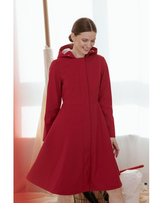 RainSisters Fitted And Flared Coat With Pleated Back