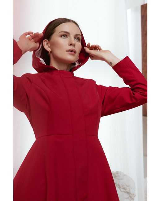 RainSisters Fitted And Flared Coat With Pleated Back