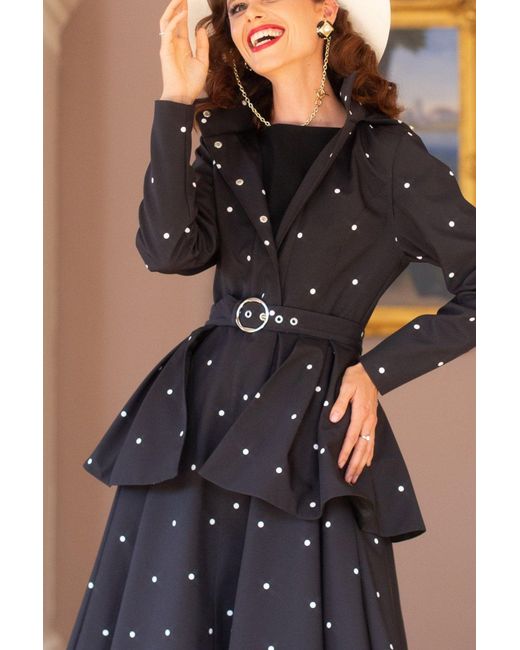 RainSisters Black Buckle Belt With Peplum Detail