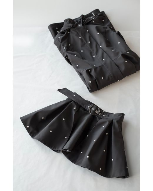 RainSisters Black Buckle Belt With Peplum Detail