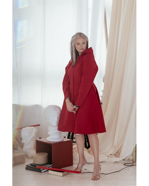 RainSisters Fitted And Flared Coat With Pleated Back