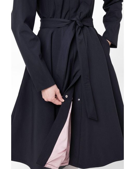 RainSisters Blue Fit And Flare Coat With Full Circle Skirts