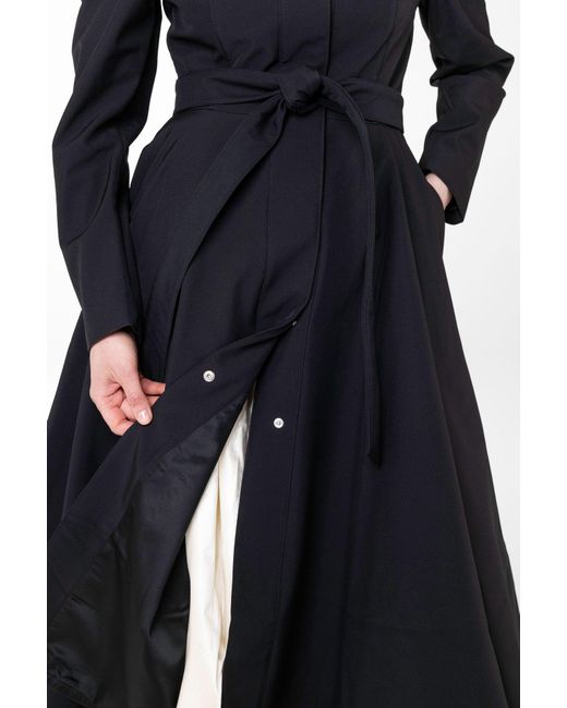 RainSisters Blue Fit And Flare Coat With Balloon-Styled Sleeves