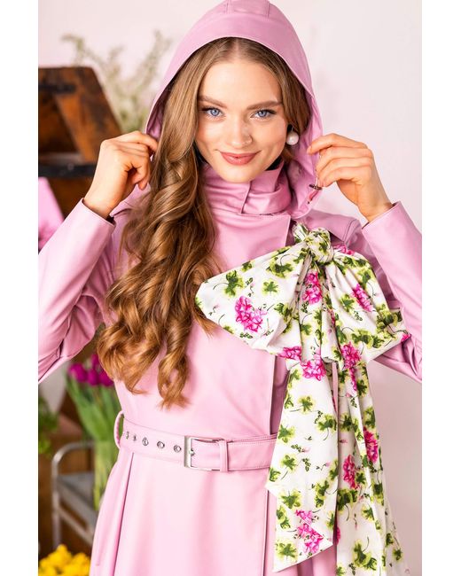 RainSisters Pink Double Breasted Trench Coat