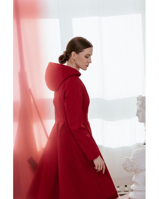 RainSisters Fitted And Flared Coat With Pleated Back