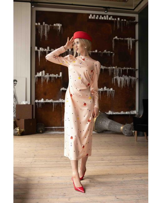RainSisters Brown Long Sleeve Midi Dress