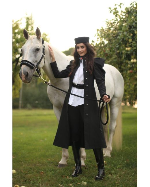 RainSisters Blue Fit And Flare Coat With Balloon-Styled Sleeves