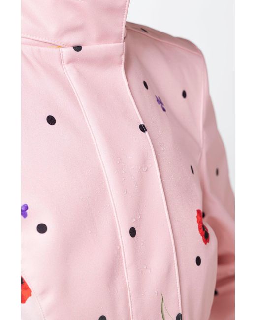 RainSisters Pink Fit And Flare Coat With A-Line Skirt