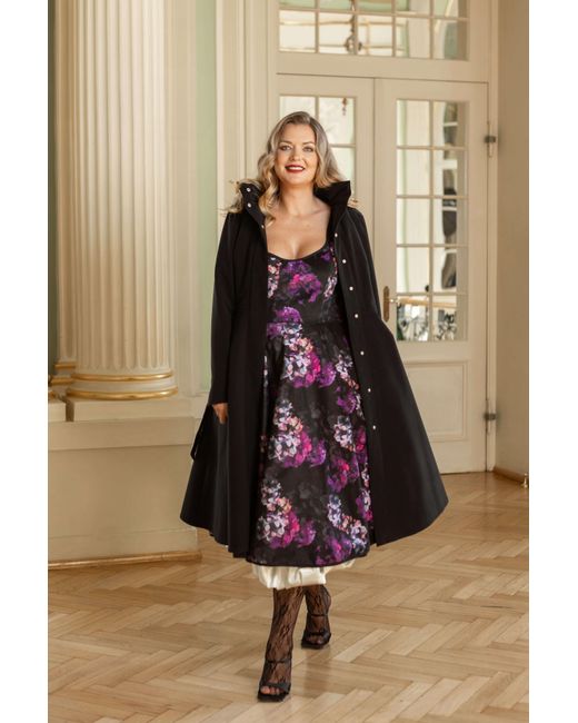 RainSisters Multicolor Velvet A-Line Dress With Tie Straps