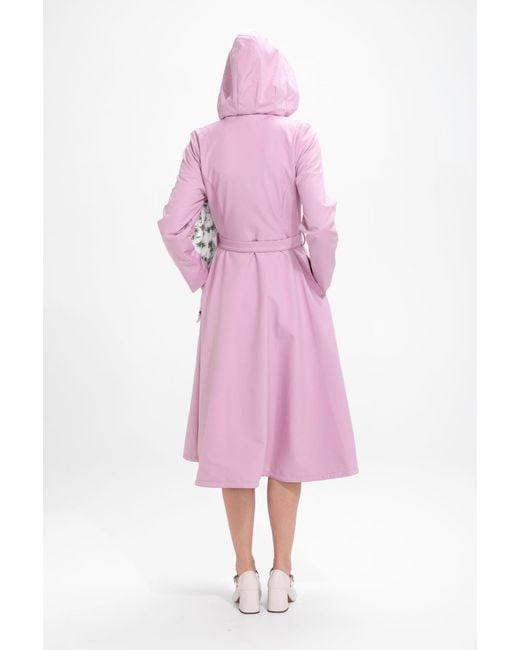 RainSisters Pink Double Breasted Trench Coat