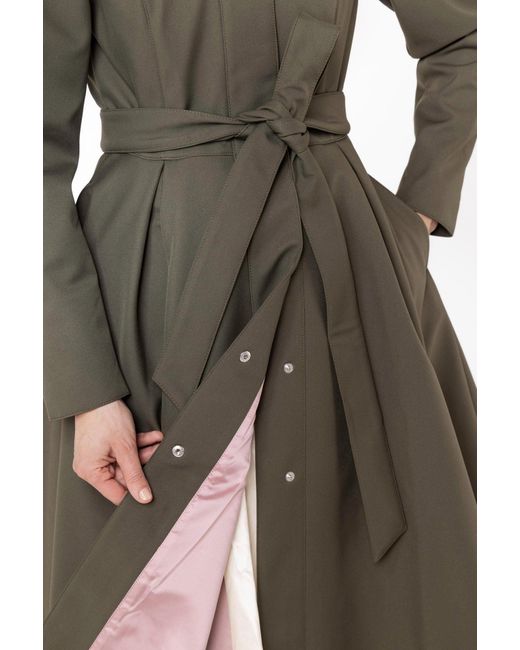 RainSisters Natural Fit And Flare Coat With Pleated Skirt