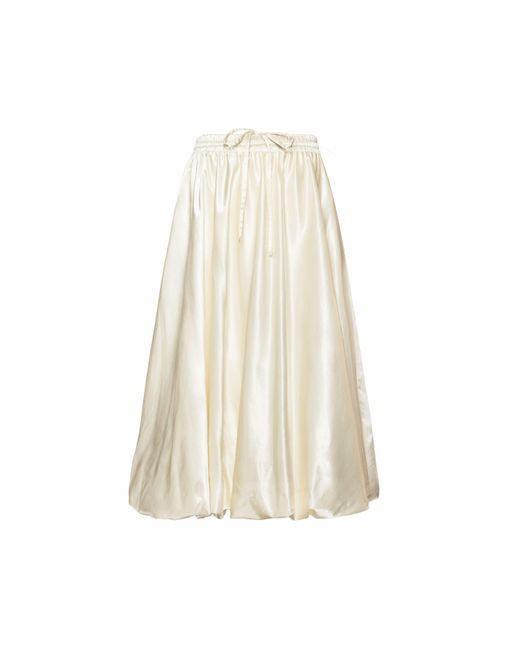 RainSisters White Off- Balloon Midi Skirt