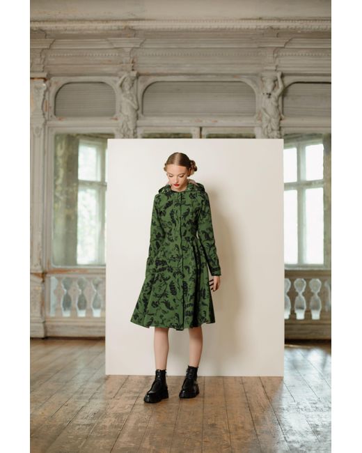 RainSisters Green 'Forest Flower' Coat