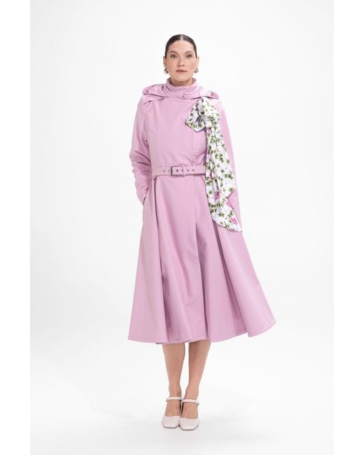 RainSisters Pink Double Breasted Trench Coat