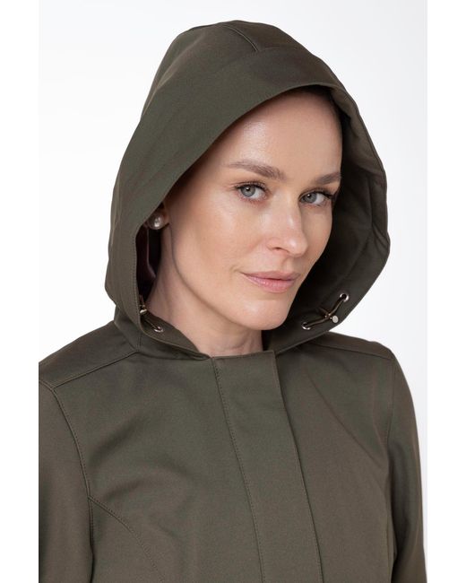 RainSisters Natural Fit And Flare Coat With Pleated Skirt