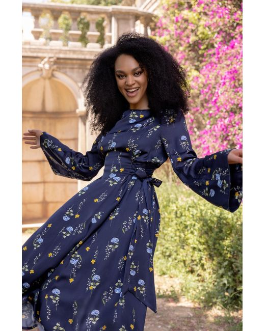 RainSisters Green Midi Dress With Adjustable Waist