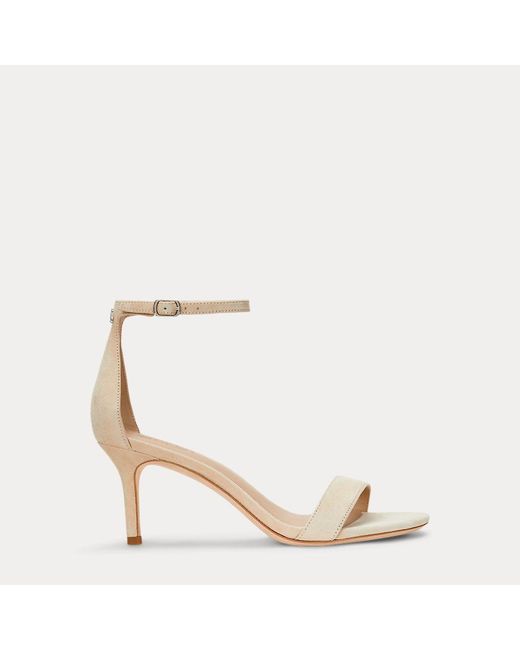 Ralph Lauren Metallic Ralph Lauren Allie Mid-Heel Suede Sandal