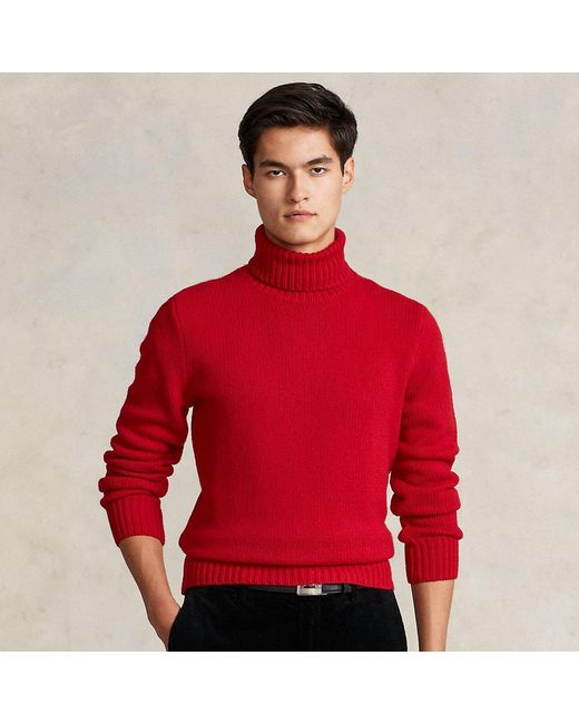 Jersey de lana con cuello vuelto Polo Ralph Lauren de hombre de color Rojo  | Lyst
